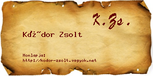 Kódor Zsolt névjegykártya