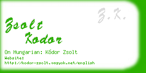 zsolt kodor business card